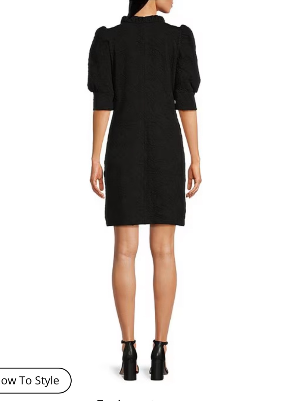 Lilly Pulitzer Elsey Pucker Jacquard Split V-Neck Elbow Sleeve Shift Dress - Picture 8 of 8